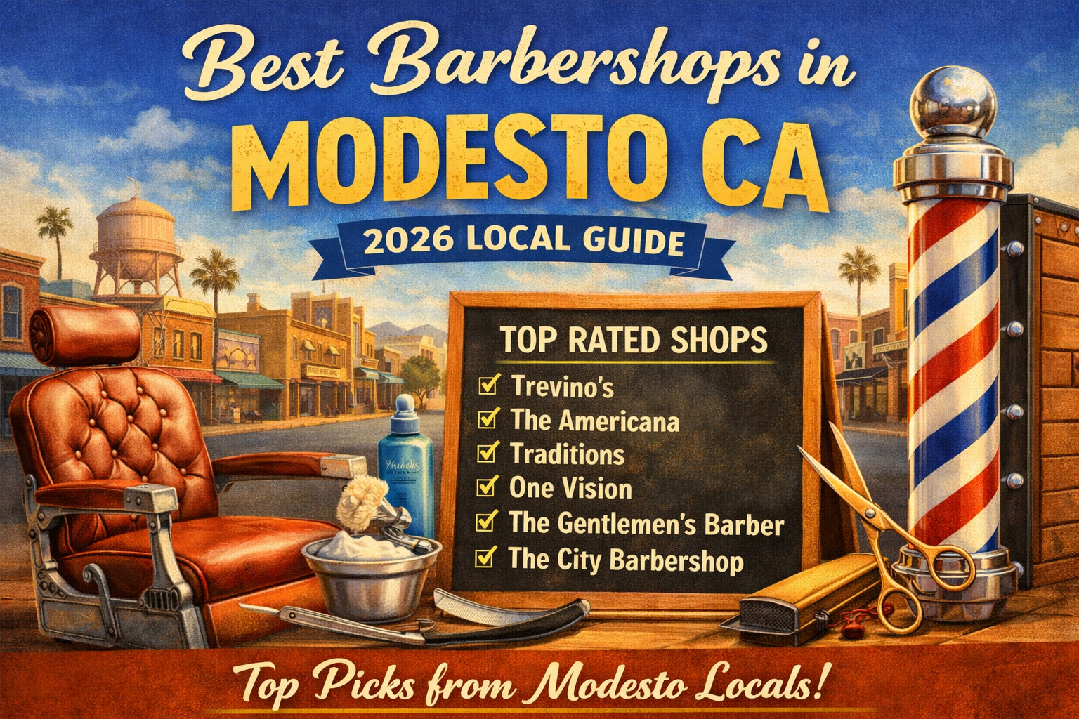 Las mejores barberías en Modesto California 2026